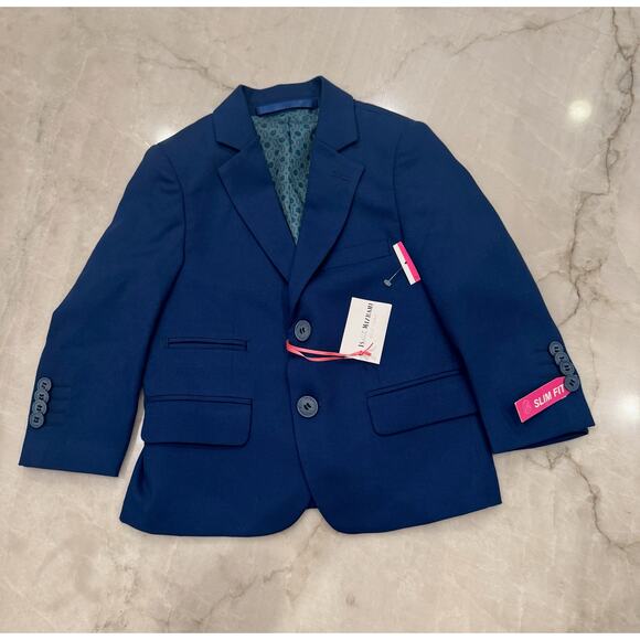 Isaac Mizrahi Blazer 2T Slim Fit Two-Button Blue Formal Jacket Toddler Boys NWT - Picture 2 of 9